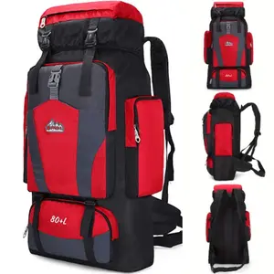 Hiking Backpack 80L Large Capacity Travel Backpack for Men Women Water Resistant Lightweight Camping Rucksack Daypack Outdoor Sports Mountaineering Weekend Bag Carry On Luggage Pack