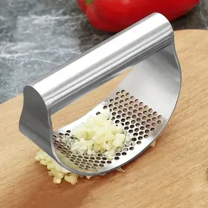 Stainless Steel Garlic Press Rocker, Garlic Mincer Crusher Tool