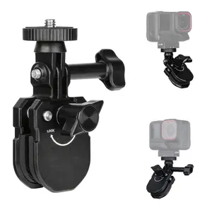 Motorcycle Windshield Camera Mount Holder, Aluminum Alloy Material, Quick Release + 1/4 Inch Adapter, Compatible with Gopro Dji Insta360
