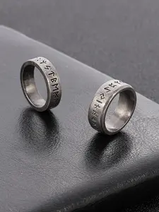 Vintage Viking Rune Ring, 8/6mm Wide Zinc Alloy Band, Complex Rune Engraving, Men's Retro Jewelry Gift, for Boyfriend or Viking Enthusiast