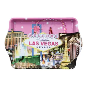 Las Vegas Pink Scene Mini Serving Tray — 8 × 5.6 in