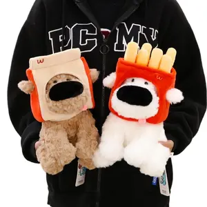 Big Nose Dog Plush Toy French Fries Puppy Slippers Hats Plushie Dog Dolls Birthday Party Decoration Stuffed Animal Gift