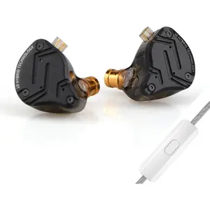 KZ ZS10 PRO X Upgraded 1DD+4BA Hybrid Driver HiFi in Ear Earphones IEM with Alloy Faceplate, Detachable -Plated Recessed 2Pin  for Audiophile Musician DJ Stage(with Mic)