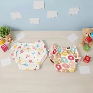 2pcs Children Training Pants, Comfortable No Leak, Skin-Friendly Wearable, Baby Cloth Diapers, Cute Cartoon Patterns, Boys & Girls
