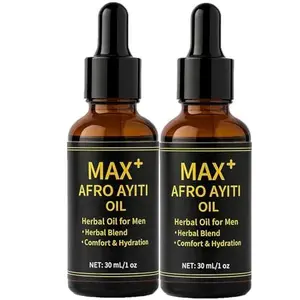 Max+ Afro Ayiti Men's 30ml Herbal Hair Oil, Natural Plant-Based Liquid Haircare Formula, Lightweight Moisturizer, Hydrating Treatment,summervibes, ,Africa Natural Herbal Oil for Body