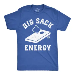 Mens Funny T Shirts Big Sack Energy Cornhole Sarcastic Lawn Games Graphic Novelty Tee For Men Mens Funny T Shirts Cool Vintage Fashion T-Shirt Gift Classic Menswear Funny Adult Humor Short Sleeve Novelty Tees Royal -