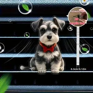 Cute Schnauzer Dog Car Air Vent Clip, Acrylic Decorative Clip with Random Scented Sachet, No Battery Needed, Vehicle Interior Accessory