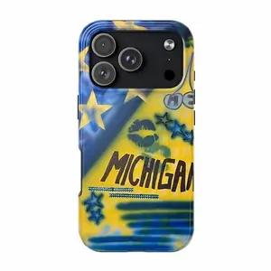 Michigan Wolverines Basketball Phone Case - 2026 Final Four Bound - Go Blue Maize & Blue Cover for iPhone 17 16 15 14 13 12 Pro Max