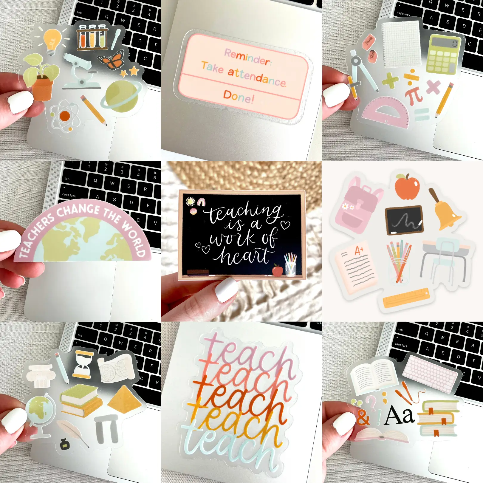 Teacher Sticker, 3x3", Waterproof Vinyl