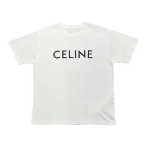 Celine Logo Short Sleeve Tee Shirt White Black