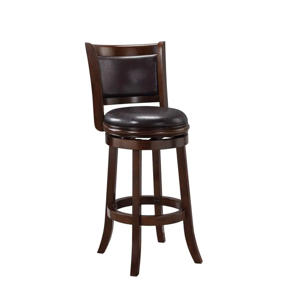 212 MAIN Augusta Hardwood Swivel Stool - 29 in., Cappuccino Dark Brown, Indoor-Use Furniture Chair