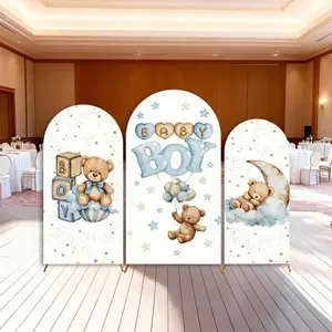 15-day Delivery Blue Bear Baby Shower Arch Backdrop Cover We Can Bearly Wait Boys balloon