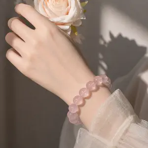 1pc Energy & Love Attraction Bracelet with Natural Rose Quartz - pink energy friendship bracelet beaded jewelry protection bracelet encouragement gift fashion artificial bracelet Beaded Crystal Bracelet