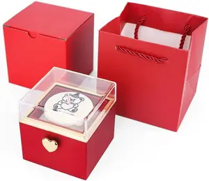 Birthday Surprise Gift Box w/ Candle — Press to Flip Open and Reveal Ring/Jewelry