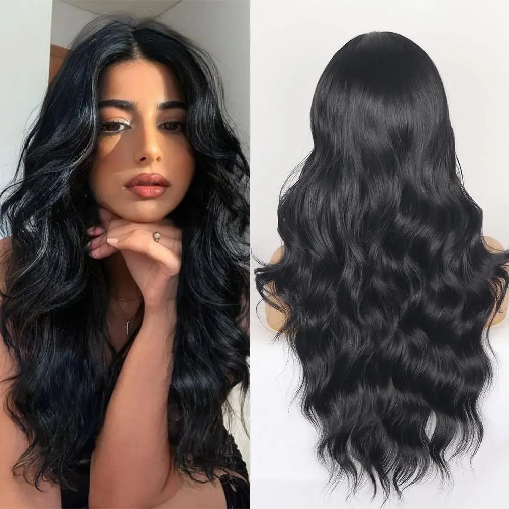 V Part Body Wave Wig 180% Density No Leave Out, GluelessUpgrade U Part Wig Beginner Friendly Easicontour Vpart WigReady to Go Natural Black Color 26inch
