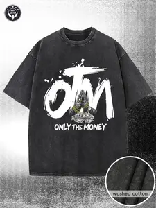 Menswear Soft 230G Washed Batik Cotton T-Shirt, Thick Breathable Short-Sleeve Summer Casual Tee, Machine Washable for Outdoor Use, Ideal Father’s Day & 4th Of July Gift for Men