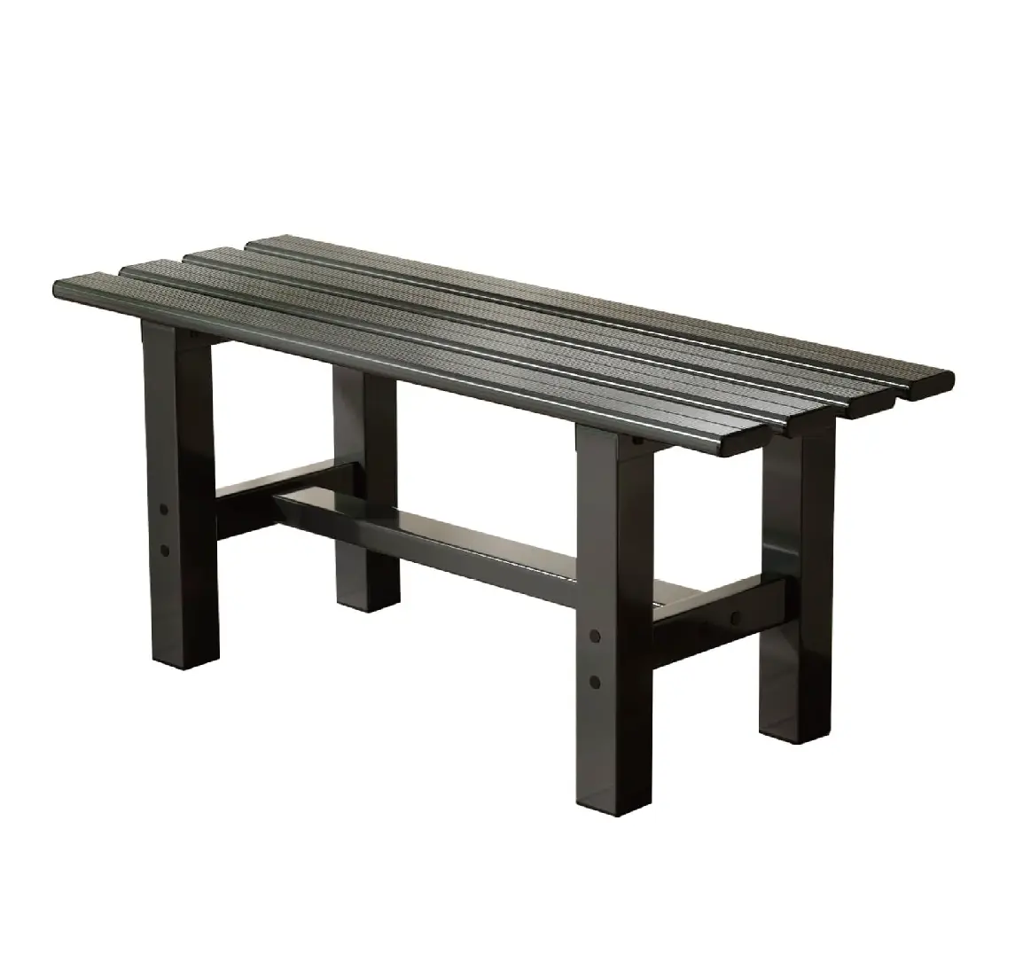 TECSPACE 35.4"x14.2"x15.7" Outdoor Aluminum Backless Weatherproof Bench, 330.7lbs Bearing Capacity, 9.5lbs Lightweight, Easy-Assembly Furniture Hardware for Gardens, Porches, Gyms, Black, Corrosion Protection, Strong Practicability Without Odour