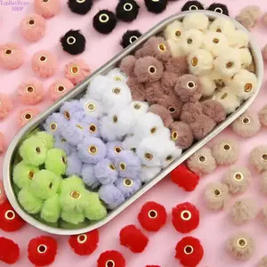 100pcs Soft Plush Pompoms, Imitation Mink Bead Decorations, Holiday Fur Ball DIY Beads for Keychains, Bracelets & Pens, Creative Handicraft & Gift Accessories