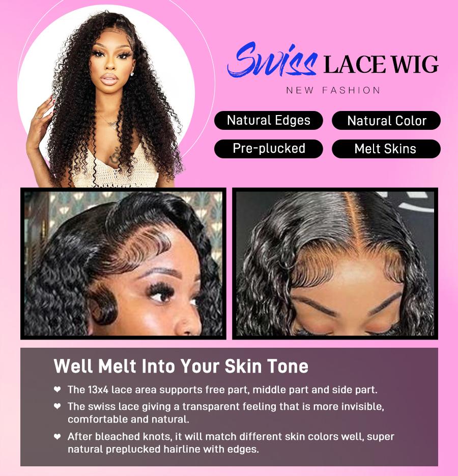 FORGIRL FOREVER Afro Curly Wigs 7x5 Bleached Knots Pre Cut Kinky Curly Wear Go Glueless Wig Preplucked 13x4 Human Hair Lace Frontal Wigs #TikTokShopBacktoSchool