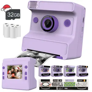 Kids Polaroid Instant Camera, Instant Print Camera, Perfect Christmas Gift, 1080P HD Video, DlY's Own Exclusive Camera, Supports Delay Photography, Suitable for Kids Ages 3-14