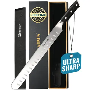 13 Inch Ultra Sharp German Premium Stainless Steel Brisket Knife for Slicing Roasts, Meats, Fruits and Vegetables, Full Cut, Ergonomic Handle Design