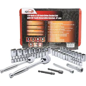 count 1/4-Inch and 3/8-Inch Drive Socket Set with 90  Reversible Ratchet