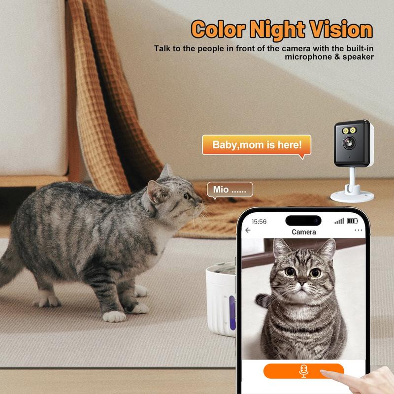 2-Pack 1080P Indoor Security Camera | Baby/Pet Monitor with Auto Tracking, Color Night Vision, 2-Way Audio & US Local Cloud