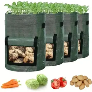 2026 NEW Potato Grow Bag, 7 Gallon Large Capacity Breathable Planter with Flap & Handle, Reusable Vegetables Garden Planting Bag, Gardening, Garden Accessories, Garden Supplies, Breathable Planting Container