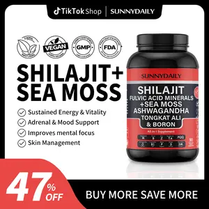 SUNNYDAILY SHILAJIT+SEA MOSS - High Potency PureHimalayan Resin for Energy，Natural Superfood Supplement for Overall Health and Skin Wellness