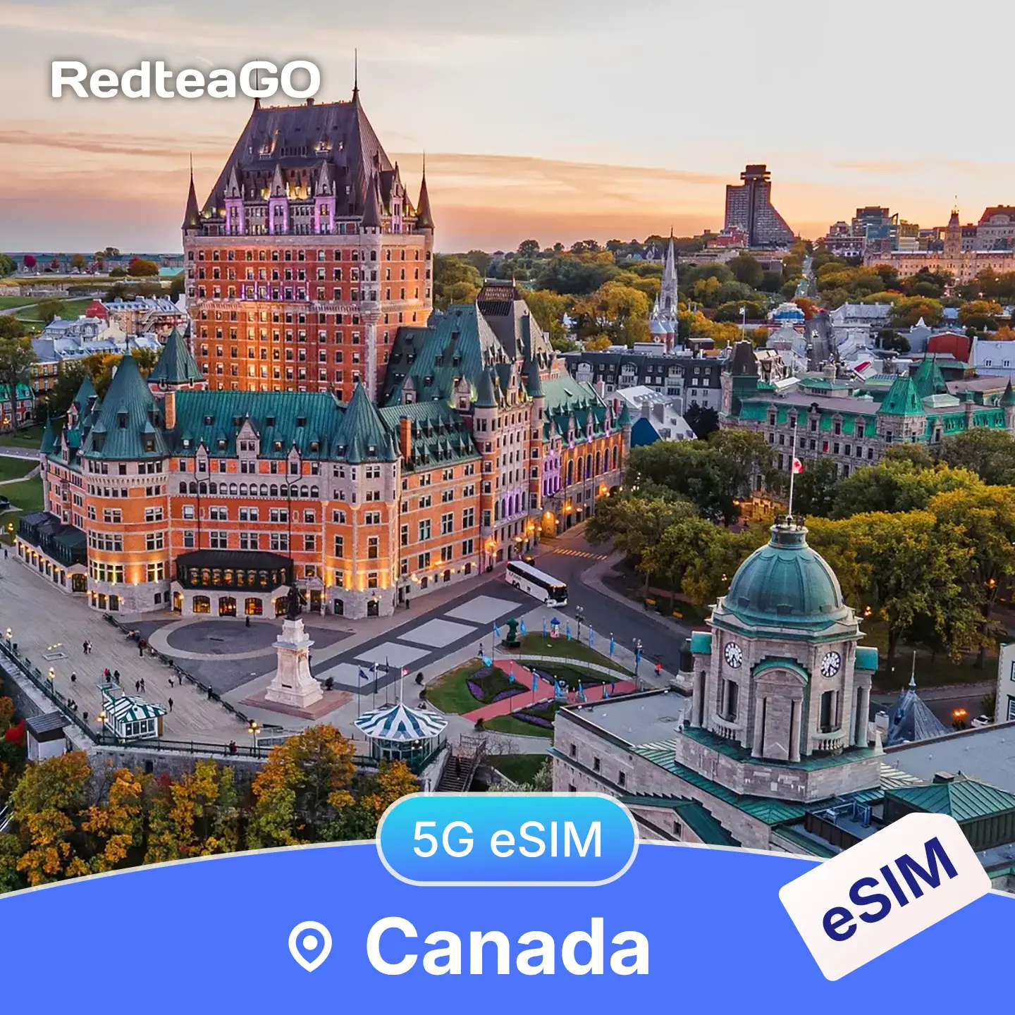 RedteaGO Canada eSIM Unlimited Data 5G | Instant Activation | Travel SIM Card for iPhone & Android