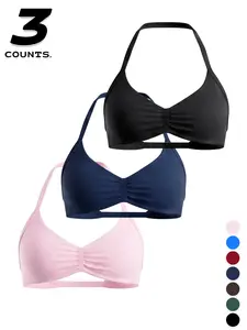 Women's Strapless Sports Bra 3-Pack, Lightweight Seamless Design, Comfortable Fit for Workout & Daily Wear, Active Lifestyle Apparel