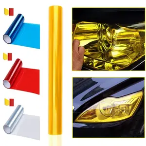 60"x12" Car Headlight Taillight Smoke Fog Light Film Tint Self-Adhesive Vinyl Wrap Decals Protector Sticker + Tool, Universal for Car DIY Decoration, 60"x12" / 5FTx1FT