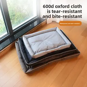 Chew-Proof Dog Bed for Large Breeds - Heavy-Duty Oxford Fabric, Waterproof & Non-Slip Mat, Durable Indoor/Outdoor Cushion