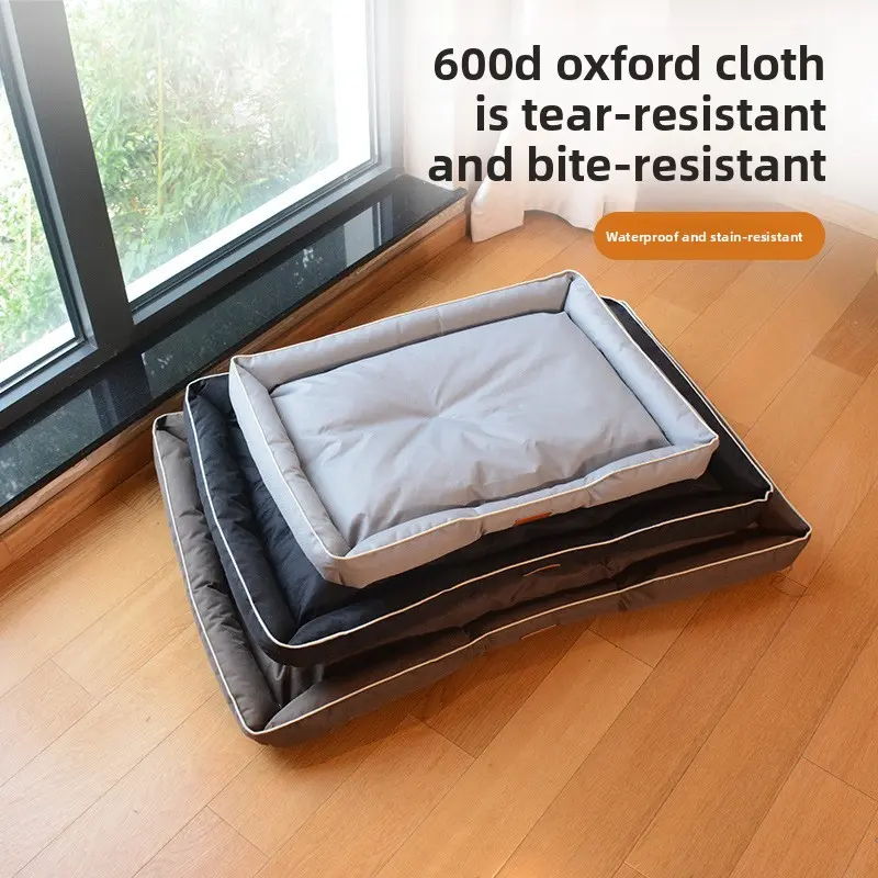 Chew-Proof Dog Bed for Large Breeds - Heavy-Duty Oxford Fabric, Waterproof & Non-Slip Mat, Durable Indoor/Outdoor Cushion