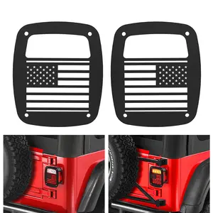 Tail Light Covers, 2PCS Black Rear Brake Light Guards Protector Exterior Accessories for 1987-2006 Wrangler TJ YJ