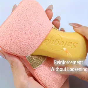 4 Super Soft Bath Sponges - Non-Shedding, Loose Fiber, No Dyeing, Suitable for Body, Face, Hands, Feet, Shower, Bath, Spa, Salon, Home, Travel, Gift, Bathroom Essentials |   Gentle Exfoliation |   Soft texture sponge, bath accessory, essential bath item