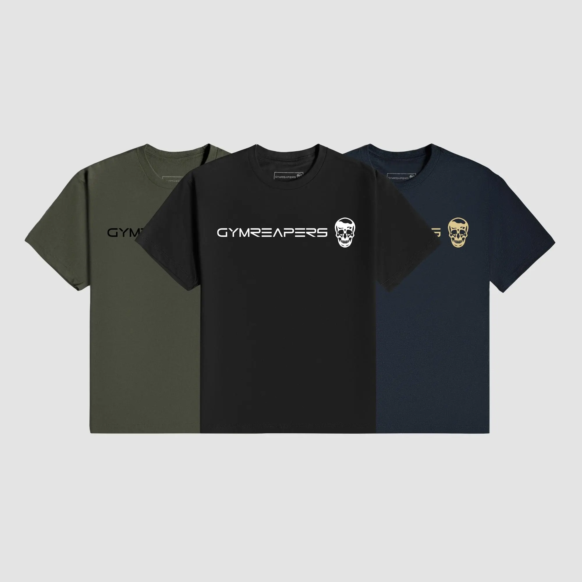 Gymreapers Basic Shirts 3-Pack Bundle - Soft Stretch Cotton - Summer Season Menswear Top Gymreapers Basic Shirts 3-Pack Bundle - Soft Stretch Cotton - Summer Season Menswear Top