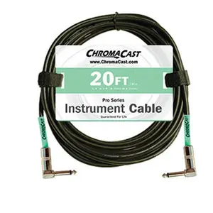 ChromaCast Pro Series Instrument Cable, Angle - Angle, Surf Green, 20 foot | USA Lifetime Guarantee