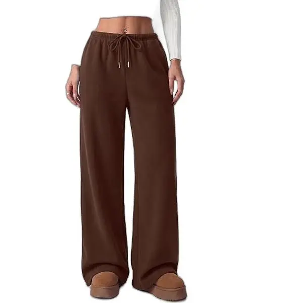 PRETTYGARDEN Womens Wide Leg Sweatpants Fleece Lounge Pants | Elastic Drawstring Waist,Baggy Jogger Yoga Sweat pants,Pockets,Fall Winter Clothes,Loose Daily Casual & Loungewear Trousers
