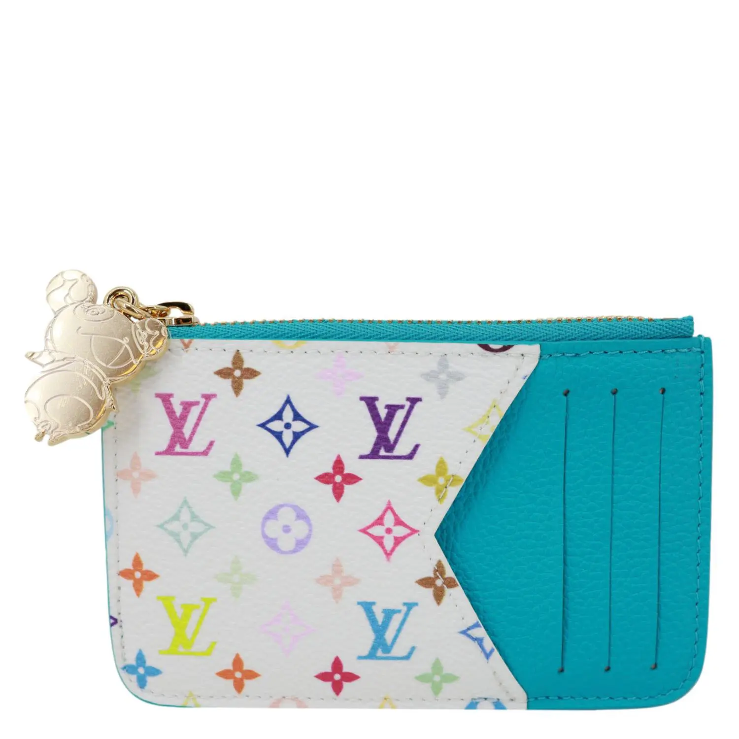 Pre-owned Louis Vuitton Canvas Clutches & Wristlets x TM Romy Multicolor Monogram Card Holder White