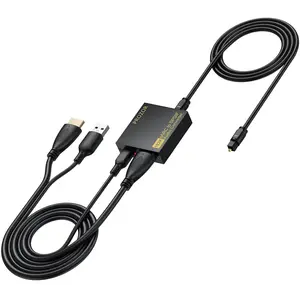 PROZOR eARC/ARC to Optical Audio Extractor, Enhanced eARC Audio Converter Supports Dolby/DTS 5.1, 192KHz HDMI eARC/ARC to Optical Toslink Adapter for TV to Soundbar Amplifier Home Theater 7ft Long