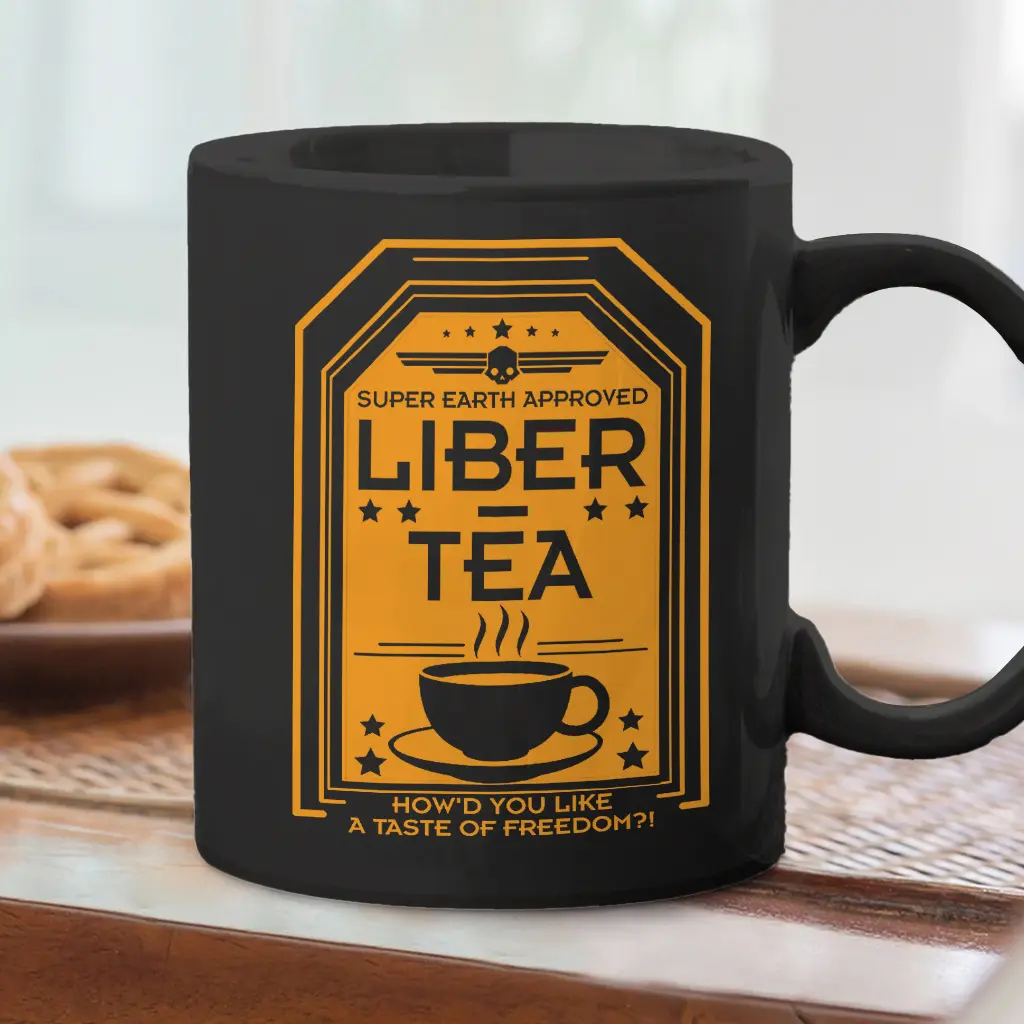 Ceramic Liber Tea & Coffee Mug - Helldivers Merch, Classic Printed Washable Drinkware, Video Game Gifts, Novelty Graphic Kitchenware - scs12273