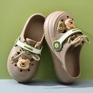 Cloud Cushion Lace Up Clogs for Women |   Heightening Non-Slip Thick Sole Summer Garden Shoes with DIY Cute Cartoon Charms