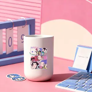 1pc mouthwash cup, cartoon pattern printing, durable bathroom toothbrush cup, wash cup, toothbrush holder, bathroom storage, bathroom water cup, brushing cup, Christmas Valentine's Day gift for students back to school (only cups are sold)