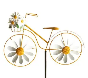 Evergreen Metal Bicycle Spinner Garden Stake