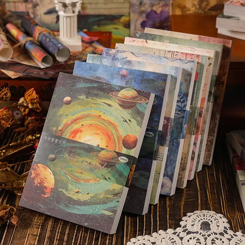 Random Pattern Vintage Material Paper, 100pcs/pack Aesthetic Scrapbook & Journal Making Material Paper, Diy Background Decorative Paper, for Office an