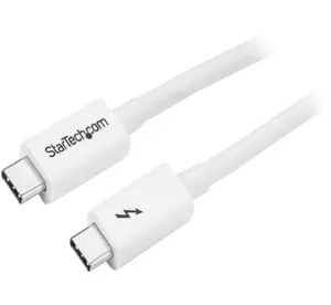 StarTech TBLT3MM1MW Thunderbolt 3 USB-C Cable - 20Gbps, 1M White, for Mobile Device Sync & Charger