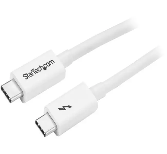 StarTech TBLT3MM1MW Thunderbolt 3 C-Type Cable - 1M White, 20Gbps, 10G Networking, Daisy Chain, Mobile Device Sync & Charging, High-Speed Data Transfer Solution, 10Gb Networking, C-Type Cables