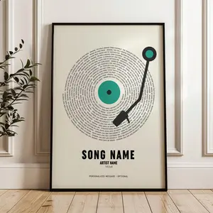 Custom Song Lyrics Print, Customizable Gift, Custom Color Vinyl Poster, Music Poster, Custom Anniversary Gift, Song Lyrics Poster