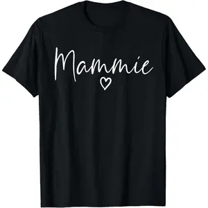 Mammie Gifts For Women Grandma Heart Mother's Day Mammie T-Shirt Made in USA